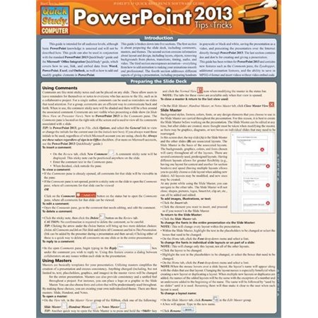 BARCHARTS BarCharts 9781423220190 Powerpoint 2013 Tips & Tricks Quickstudy Easel 9781423220190
